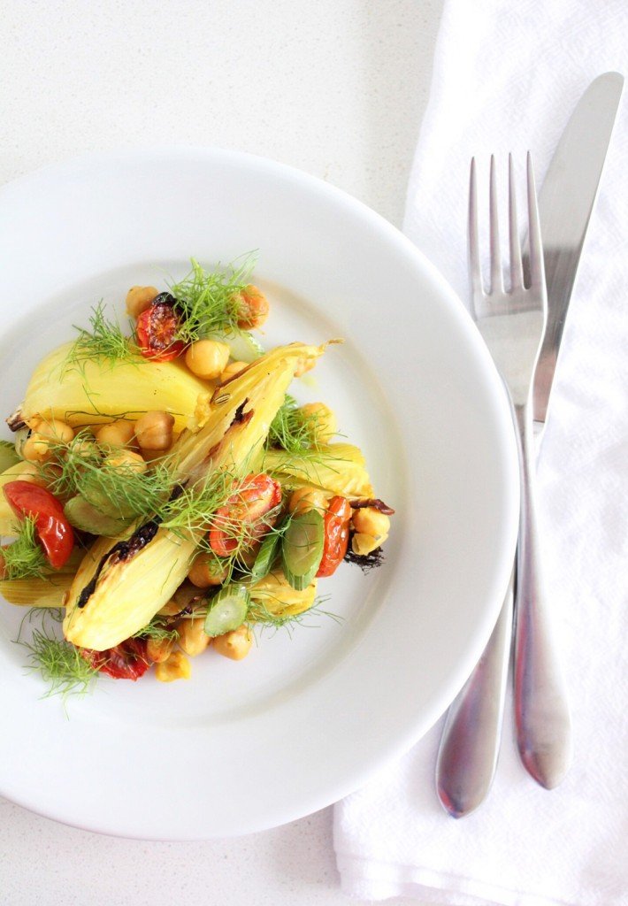 Braised Fennel with Saffron and Chickpeas