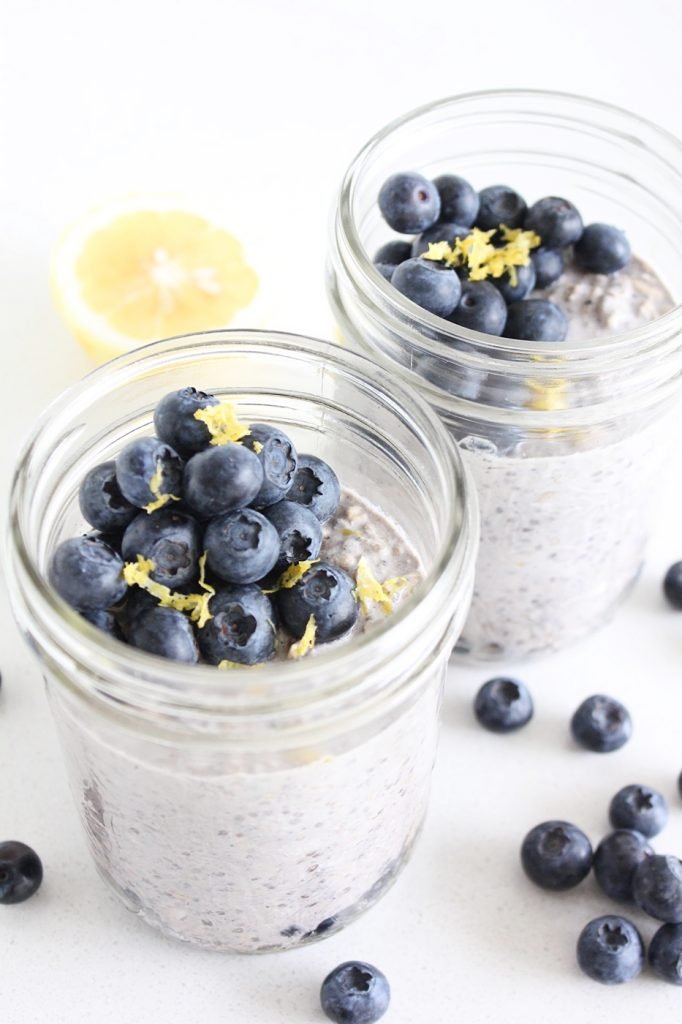 Lemon Blueberry Overnight Chia Oats