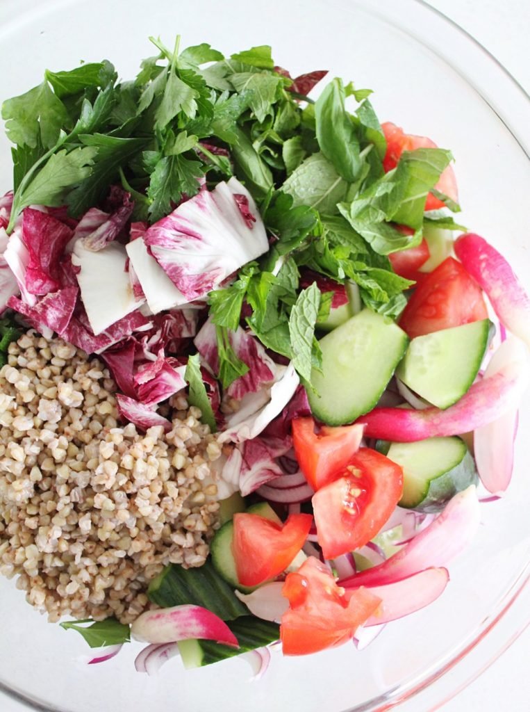 Buckwheat Fatoush with Hummus