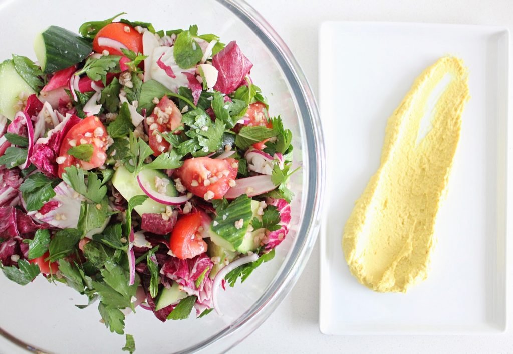 Buckwheat Fatoush with Hummus