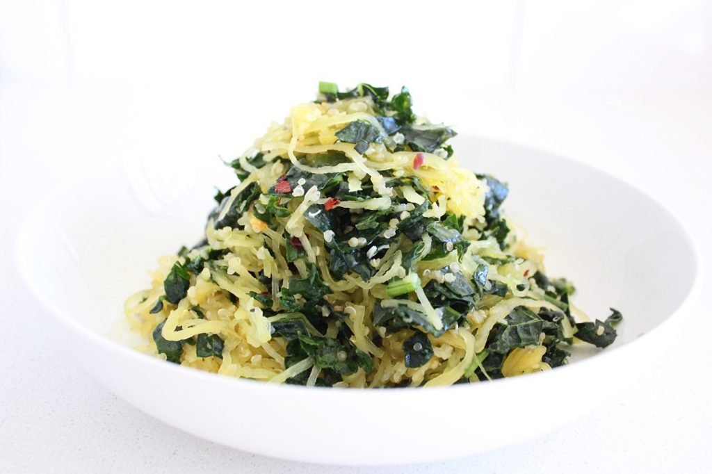 Garlicky Kale and Spaghetti Squash Pasta