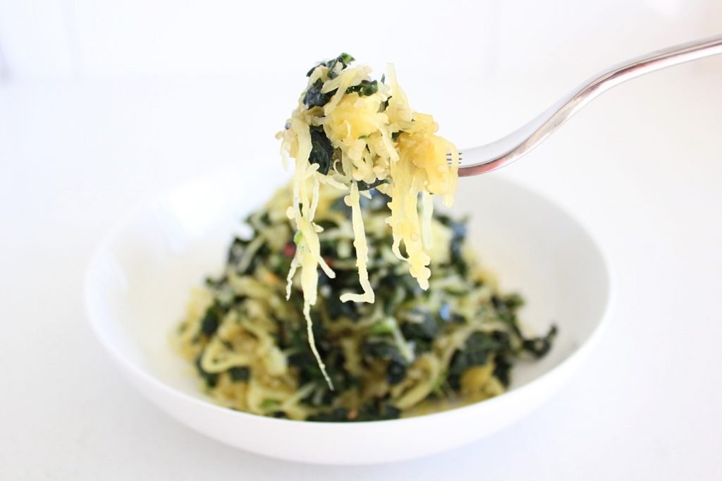 Garlicky Kale and Spaghetti Squash Pasta