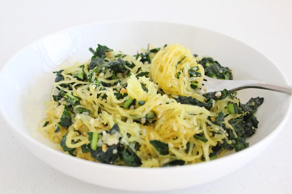 Garlicky Kale and Spaghetti Squash Pasta