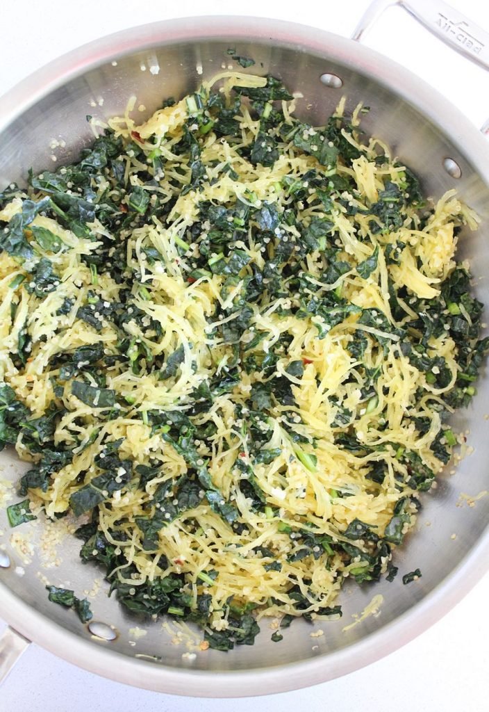 Garlicky Kale and Spaghetti Squash Pasta