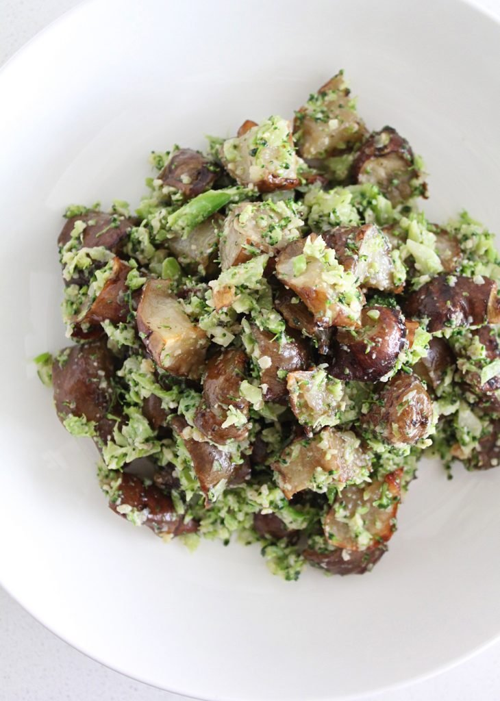 Broccoli Pesto with Roasted Sunchokes