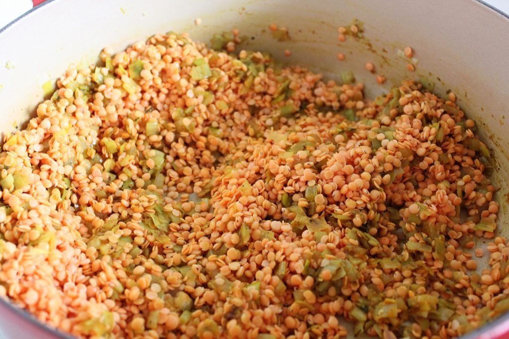 Whole Roasted Cauliflower in Lentil Curry